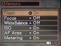 Casio EX-Z120 Memory Menu