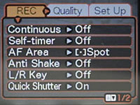 Casio EX-Z120 Record Menu