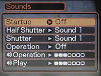 Casio EX-Z120 Sounds Menu