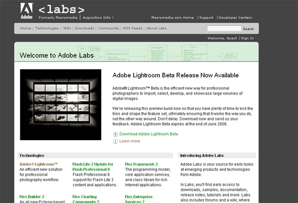 Adobe Labs (formerly Macromedia Labs)
