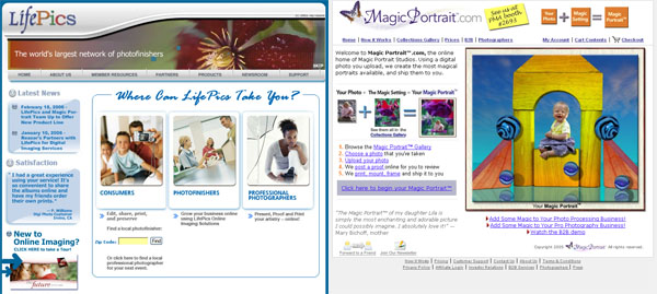 Lifepics And Magic Portrait Websites