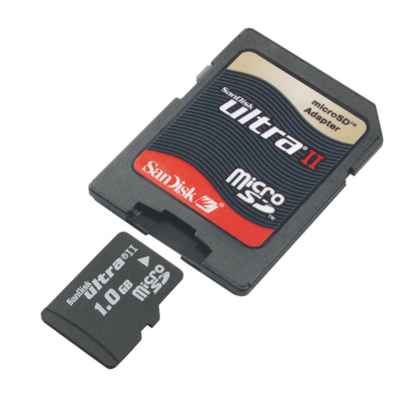 SanDisk 1GB Ultra II MicroSD Card and Adapter
