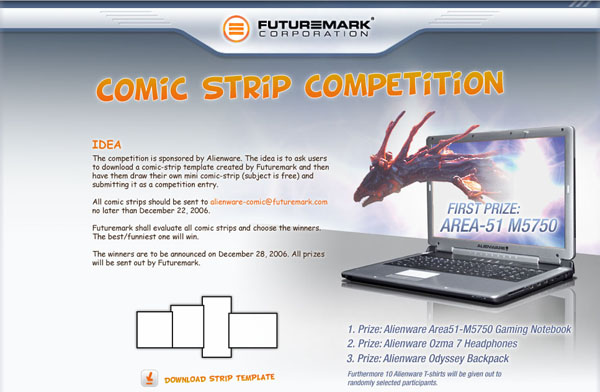 Futuremark And Alienware Announce Comic Strip Competition