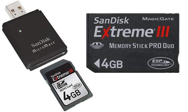 SanDisk Announces 4GB SanDisk Extreme III SDHC Bundle And 4GB SanDisk Extreme III MSPD