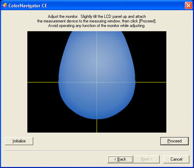 Eizo ColorEdge CE240W ColorNavigator CE - Placing Calibrator Sensor On LCD Screen