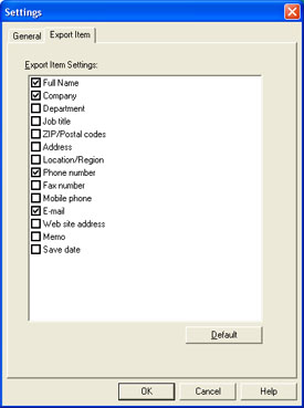 Fujitsu ScanSnap Cardminder Settings