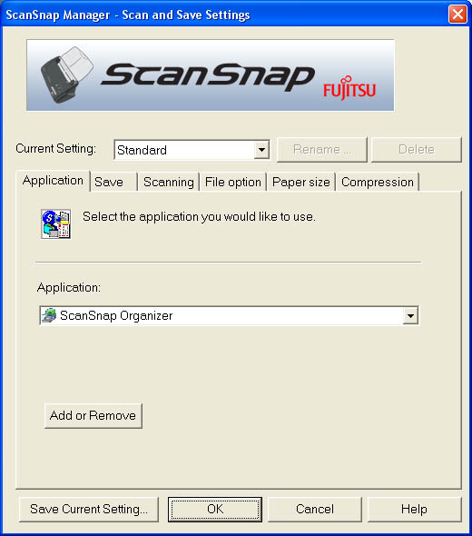 Fujitsu ScanSnap Manager (Frist Tab)