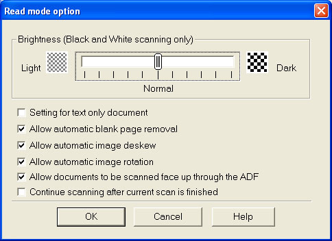 Fujitsu ScanSnap Manager (Third Tab / Option Button)