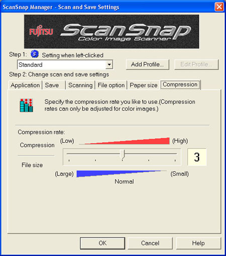 Fujitsu S500 ScanSnap Manager (Sixth Tab)