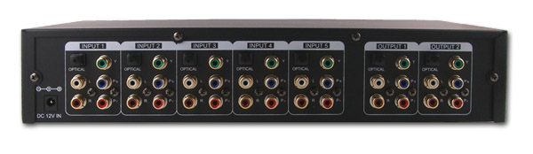 6x2 Component Matrix Video Switch - Back View