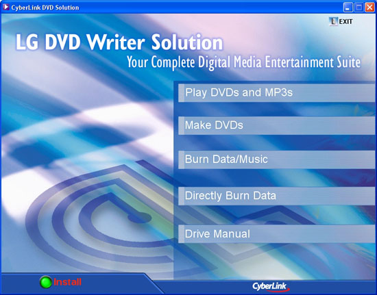 LG DVD Writer Solution CD Menu