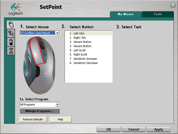 Logitech SetPoint Software