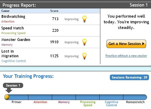 Lumosity - Progress Report