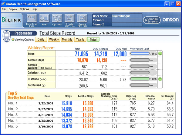 Omron Health Management Software