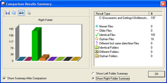 FolderMatch using the Compare Graph feature