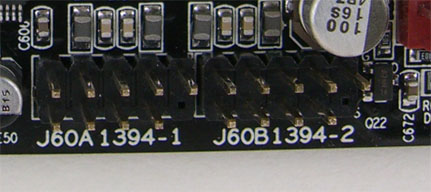 Iwill DN800-SLI showing firewire connections for an internal digital device