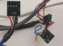 FP34 connector showing USB2.0 and AC'97 in the background