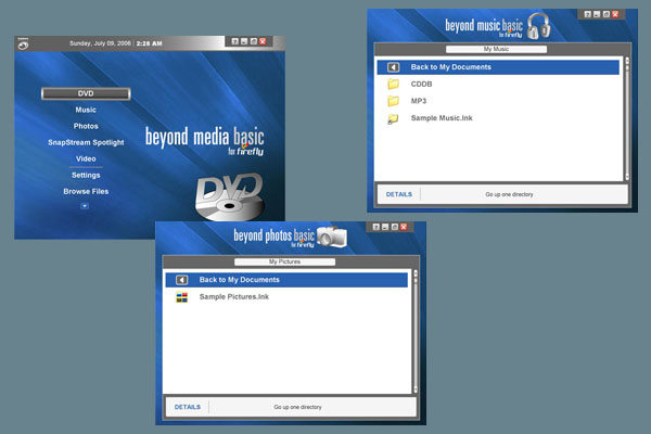 SnapStream's  Beyond Media Software for FireFly PC Remote