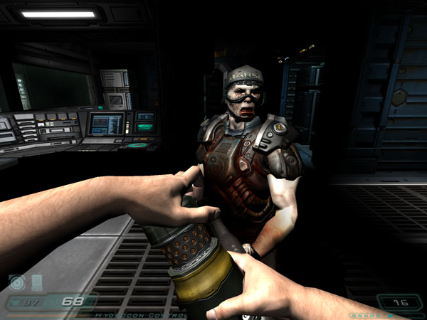 Doom 3 screenshot using XFX GeForce 6800 XTreme 256MB DDR3